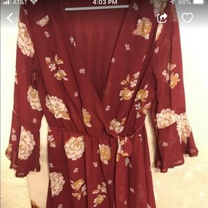 Perfect brunch floral wrap dress!